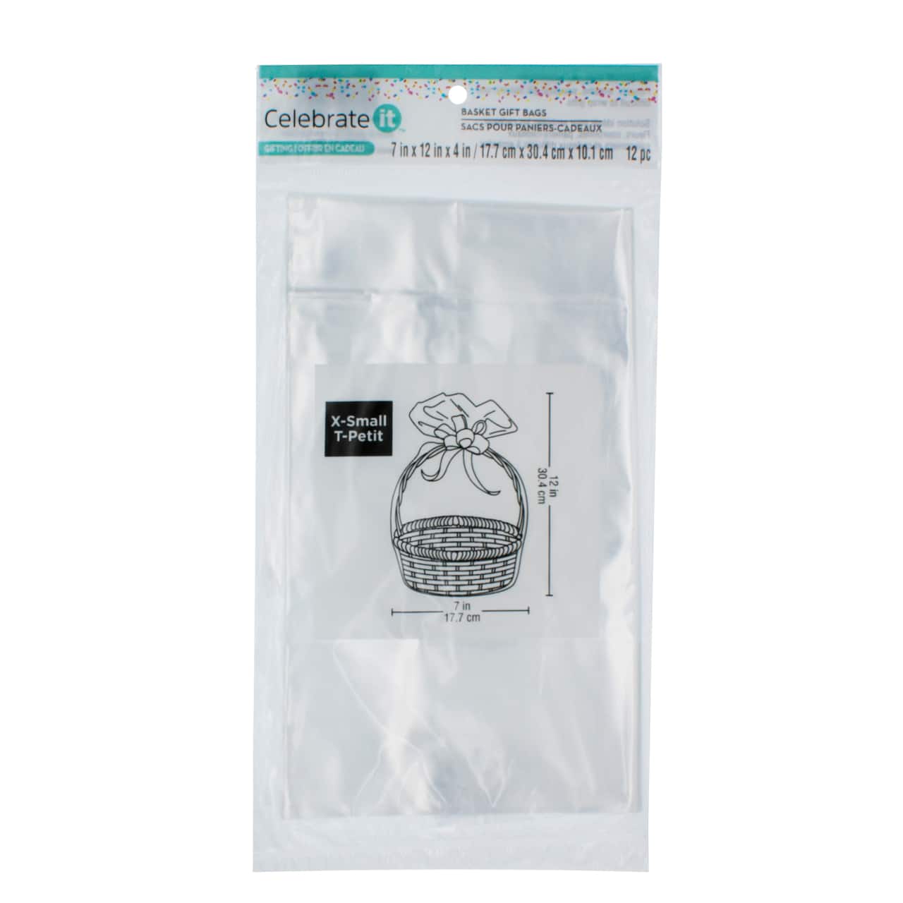 Extra Small Clear Basket Gift Bags by Celebrate It&#x2122;, 12ct.